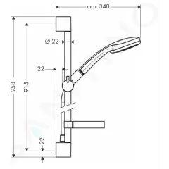 Hansgrohe Set sprchové hlavice, 4 proudy, tyče 0,90 m a hadice, chrom 27771000