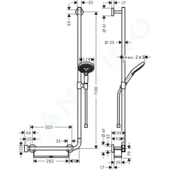 Hansgrohe Sprchová souprava 120 EcoSmart/Unica'Comfort 110 R, bílá/chrom 26327400