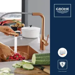 Grohe Dřezová baterie s výsuvnou sprškou, kartáčovaný Warm Sunset 30270DL0