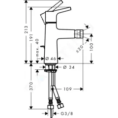 Hansgrohe Bidetová baterie s výpustí, chrom 72200000