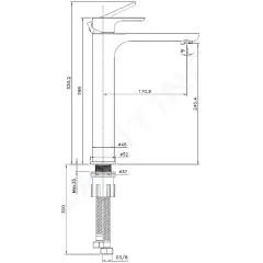 kielle Umyvadlová baterie pro umyvadlovou mísu, gun metal 10118113