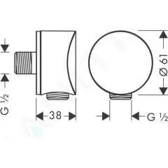 Hansgrohe Sprchové kolínko S se zpětným ventilem, chrom 26453000