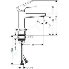 Hansgrohe Umyvadlová baterie s výpustí Push-Open, chrom 32507000