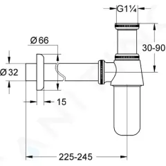 Grohe Designový sifon, chrom 28920000