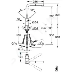 Grohe Dřezová baterie s výsuvnou koncovkou, chrom 31397000