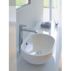 Duravit Umyvadlo na desku 50x35 cm, s přepadem, bez otvoru pro baterii, bílá 0335500000