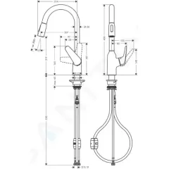 Hansgrohe Dřezová baterie M429-H220 s výsuvnou sprškou, vzhled nerezu 71800800