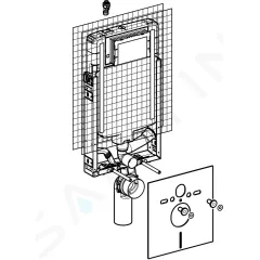 Geberit Předstěnová instalace pro závěsné WC, pro odsávání zápachu, výška 1,09 m 110.791.00.1