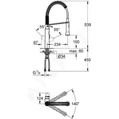 Grohe Dřezová baterie s flexibilním ramenem, chrom 31379000