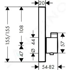 Hansgrohe Termostatická baterie pod omítku, pro 2 výstupy, chrom 15763000