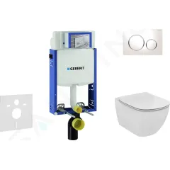Geberit Set předstěnové instalace, klozetu a sedátka Ideal Standard Tesi, tlačítka Sigma20, bílá/chrom 110.302.00.5 NF4