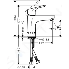 Hansgrohe Umyvadlová baterie, CoolStart, chrom 31509000