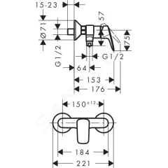 Hansgrohe Sprchová baterie, chrom 71600000