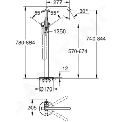 Grohe Vanová baterie do podlahy, supersteel 23491DC1