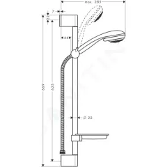 Hansgrohe Sprchová souprava Vario, 9 cm, 2 proudy, chrom 27764000