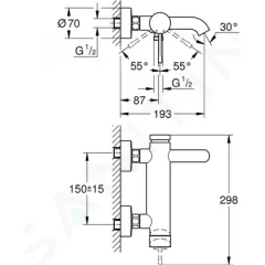 Grohe Vanová baterie, supersteel 33624DC1