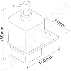 kielle Dávkovač mýdla s držákem, matné sklo/chrom 40118000