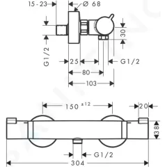 Hansgrohe Termostatická sprchová baterie, chrom 13116000