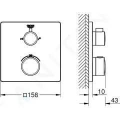 Grohe Termostatická vanová baterie pro 2 spotřebiče, chrom 24080000
