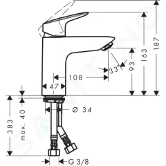 Hansgrohe Umyvadlová baterie, chrom 71101000