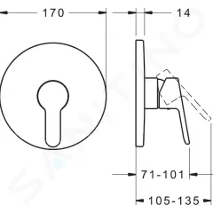 Hansa Sprchová baterie pod omítku, chrom 89919003