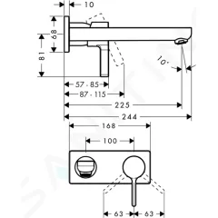 Hansgrohe Umyvadlová baterie pod omítku, chrom 31163000