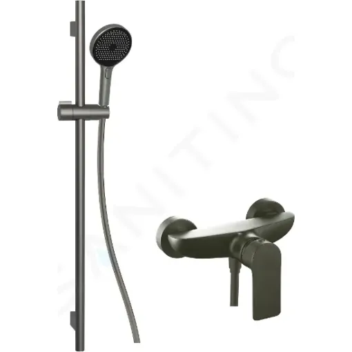 kielle Sprchový set s baterií, tyčí, hadicí a sprchovou hlavicí, gun metal 20618SP13