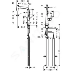 Hansgrohe Dřezová baterie M7117-H240 s výsuvnou sprškou, sBOX, vzhled nerezu 73817800
