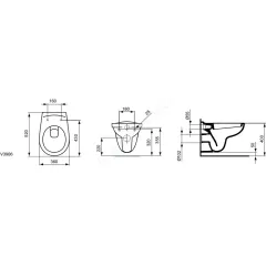 Ideal Standard Závěsné WC, bílá V390601