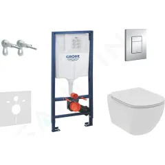 Grohe Set předstěnové instalace, klozetu a sedátka Tesi, softclose, rimless, tlačítka Skate Cosmopolitan, chrom 38528SET-KE