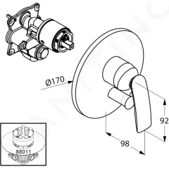 Kludi Baterie pod omítku pro 2 spotřebiče, chrom 526500575