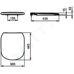 Ideal Standard WC sedátko softclose, bílá T352901