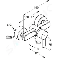 Kludi Páková sprchová baterie, chrom 388700575