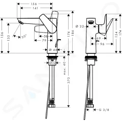 Hansgrohe Umyvadlová baterie s výpustí, kartáčovaný černý chrom 71754340