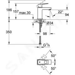 Grohe Páková umyvadlová baterie, chrom 2313200E