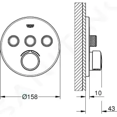 Grohe Baterie pod omítku se 3 výstupy, chrom 29146000