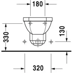 Duravit Závěsný bidet 360x580 mm, WonderGliss, bílá 02661000001