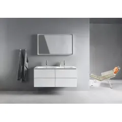 Duravit Dvojumyvadlo nábytkové 130x49 cm, s přepadem, 2 otvory pro baterie, bílá 2336130000