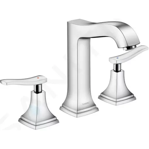 Hansgrohe Tříotvorová umyvadlová baterie 160 s páčkovou rukojetí, s odtokovou soupravou s táhlem, chrom 31331000
