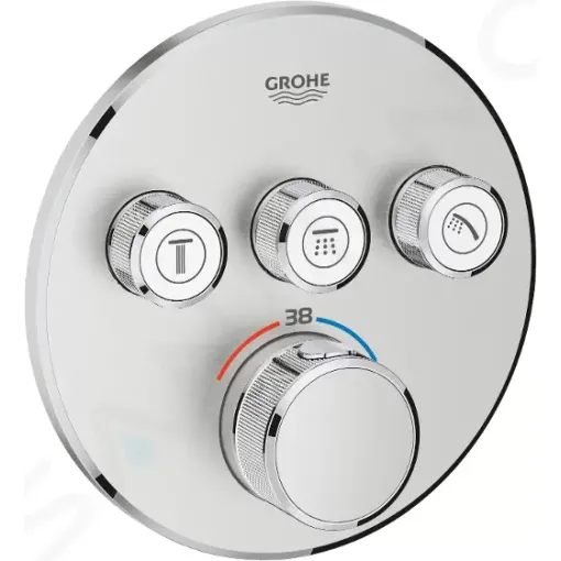 Grohe Termostatická sprchová podomítková baterie, 3 ventily, supersteel 29121DC0
