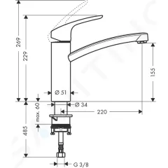 Hansgrohe Dřezová baterie, vzhled nerezu 31806800