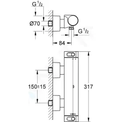 Grohe Termostatická sprchová baterie, chrom 34169001