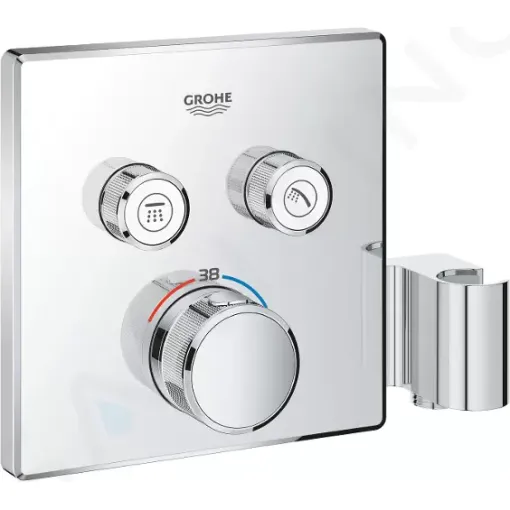 Grohe Termostatická vanová baterie pod omítku, se 2 ventily a držákem pro sprchu, chrom 29125000