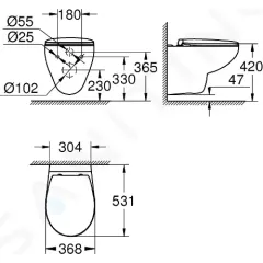 Grohe Závěsné WC se sedátkem SoftClose, rimless, alpská bílá 39351000