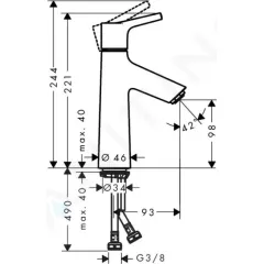 Hansgrohe Umyvadlová baterie, CoolStart, chrom 72023000