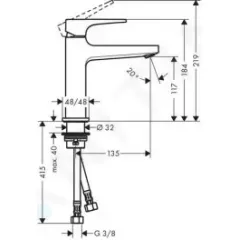 Hansgrohe Umyvadlová baterie s výpustí Push-Open, chrom 74507000