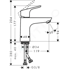 Hansgrohe Umyvadlová baterie, chrom 31517000