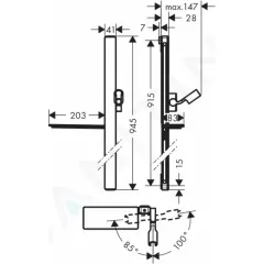 Hansgrohe Sprchová tyč 90 cm, se sprchovou hadicí, chrom 27640000