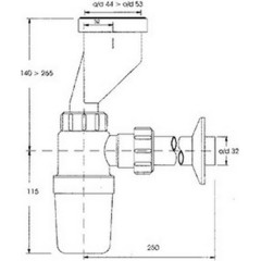 CERSANIT - SIPHON FOR URINAL - BOTTLE TYPE K97-016