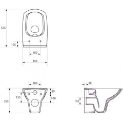 CERSANIT - ZÁVĚSNÁ MÍSA CARINA NEW CLEANON + SEDATKO K31-046+K98-0068